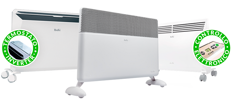 Modelli Radiatori Rapid e Apollo con convettore con wi-fi e Modello Radiatore Heat-Max con Controllo Elettronico